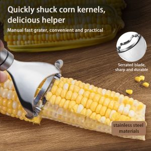 Corn Thresher304Stainless Steel Corn Peeler Stripper Cutter Kitchen UtensilparingKnife玉米剥离器不锈钢玉米刨脱粒器