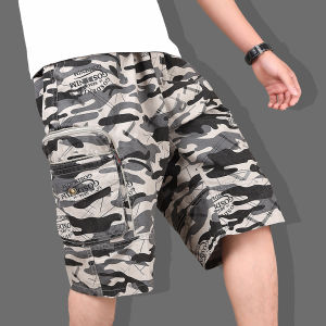 เอวยางยืดกางเกงขาสั้นลายพราง XL-6XL big size 100% cotton