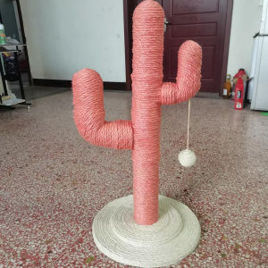 Large Size Ideal Country Internet Famous Sisal Cat Climbing Frame Vertical Cactus Cat Scratching Board Self Entertaining Durable Cat Toy