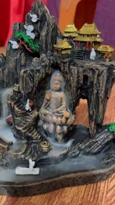 (GIÁ SỈ)Phật Tổ Bên Ngọn Thác thác khói chảy ngược thác khói trầm hương khói ngược size ĐẠIthác khói phong thuỷ.