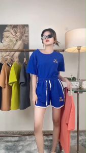 ชุดเซ็ทขาสั้นแขนสั้น ปักหมี ชุดลูกพิเศษ น่ารัก TZ4009