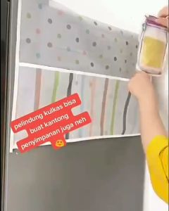 Cover Kulkas Sarung Plastik Penutup Kulkas Taplak Kulkas Waterproff Sarung Kulkas Lemari es Anti Air (RANDOM)-SS