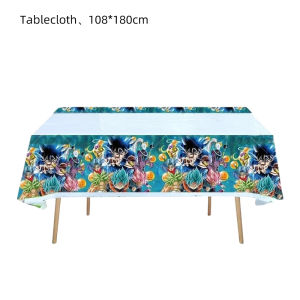 Bandai | Dragon Ball Disposable Tablecloth Party Decorations Birthday Outdoor Holiday Family Party Decorations Rectangular Tablecloth
