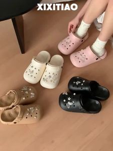 XIXITIAO | Fine Strap High-end Star Butterfly Pattern Soft Soled Slip Resistant Beach Slippers