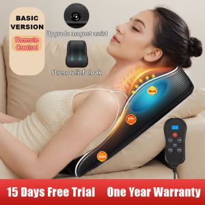 JAIYORL Massage Pillow with Heating Neck Shoulder Massager Body Back Kneading Massage Machine for Back Waist Home Car Use Pain Relieve