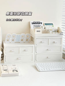 กล่องเก็บของแบบชั้นวางของสำหรับโต๊ะทำงาน กล่องเก็บของแบบลิ้นจี่สำหรับห้องนักเรียน สำนักงาน กล่องเก็บของสำหรับเครื่องสำอาง กล่องเก็บของแบบเรียบง่าย