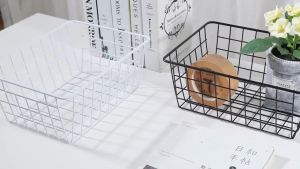 ABS Easy Basket Storage For Kitchen Freezer Cabinets Pantry Closets Bedrooms Bathrooms Multi-Purpose Storage Metal