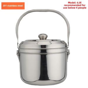 Genuine Goods 304 Stainless Steel Dual Purpose Fire-Free Reboiler Thickened Smoldering Energy-Saving Large Capacity Soup Stew Pot For Home