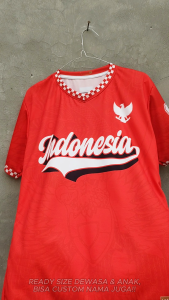 Baju Jersey Agustusan HUT RI 80 Dewasa & Anak Indonesia Custom Nama Logo Komunitas & Karang Taruna