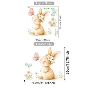 Easter Bunny Wall Sticker Cute Rabbit Family Nursery Wall Decals Kids Room Bathroom Vinyl Wall Art Baby Room Decor Spring Easter