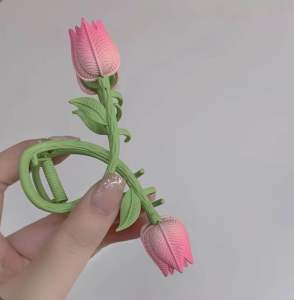 กิ๊บติดผมเกาหลีดอกทิวลิปกิ๊บหนีบผมดอกทิวลิปคู่ พร้อมส่งในไทย