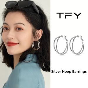 TFY | Oval And Round Face Double Hoop Earrings