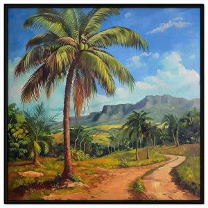 Tranh phong cảnh cây dừa quê hương.Tranh treo tường dán tường trang trí nội thất.CGI-1140