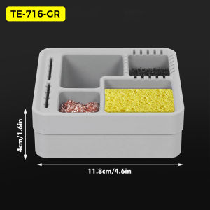 5-in-1 Soldering Iron Tip Cleaning and Storage Box with Welding Cleaning Steel Wire Ball Soldering Tip Cleaner Desoldering Ball