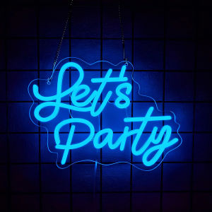 Lets Party Neon Sign for Wall DecorLED Neon Light for Bachelorette Engagement Birthday Wedding & New Year Eve Party Decor