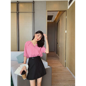 AMILUCK | Sweet And Sour Girls White Shirt Womens Design Sensation Light Maturity Bubble Sleeve Base Shirt Korean Style Commute Cotton Blend