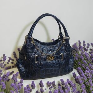 Preloved Christian Italy Hobo Blue BagGenuine Leather Bag