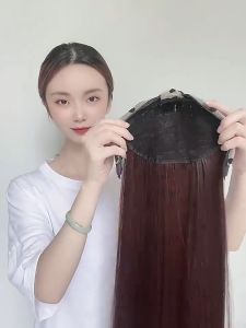 Headband Wig Long Straight Hair Wig Retro Polka Dots Hair Wig Clip-in Long Straight Natural fluffy hair wig for womens