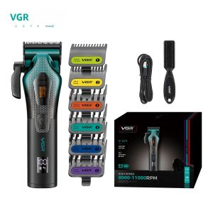 Máy Cắt Tóc Điện Cao Cấp VGR V-271 Vỏ Kim Loại Chuyển Màu Điều Khiển Thông Minh Máy Cắt Tóc Dành Cho Nam Sử Dụng Ướt/khô Với Nhiều Phụ Kiện