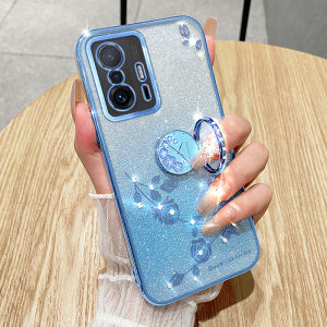 Xiaomi 11T pro Luxury Glitter Rose Flower Full Cover Shockproof Silicone Case Fashionable Protective Shell for Mobile Phones