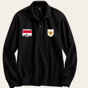 Aston Fashion / Kaos Kerah Seragam Lengan Pendek Dan Panjang / Pilihan Kerah Polos Dan List Bendera Pulau + Garuda / COD