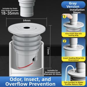 TEKANAI | PVC Internal Insert Adapter Water Drainage Pipe Extension Fitting Right Angle Connector