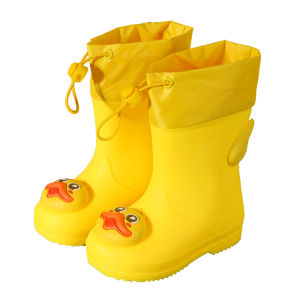 Childrens Waterproof Rain Boots Anti-Slip Toddler Boys Girls Shoes Kindergarten Kids Summer Water Shoes PVC Material