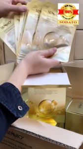 Mặt nạ sennio nguyên hộp 30 miếng combo mặt nạ cám gạo sennio chính hãng super aqua brightening mask màu vàng lên men dưỡng ẩm trắng da mặt hàn quốc
