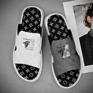 รองเท้าแตะหนังแท้สำหรับผู้ชาย ฤดูร้อน 2023 รองเท้าแตะแบบสวมลำลอง กันลื่น ระบายอากาศได้ดี หนังวัว รองเท้าแตะแบบสวมข้อเดียว ทรงเรียบ