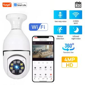 Tuya Smart E27 Security Camera 2.4G 3MP HD for HomeBaby/Elder/Pet Camera 100-240V W/Phone AppColor Night Vision 2-Way Audio