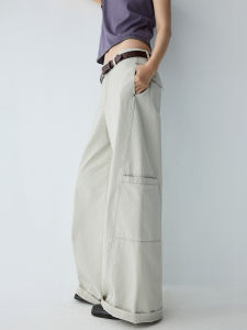 HAVERICE | Ashitake Dye Light Thin Mid-low Rise Casual Work Pants