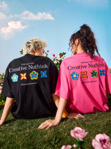 Embroidered Floral Loose Fit Couples T-Shirt
