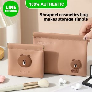 LINE FRIENDS Brown Mini Bag for Splash Proof Protection PU Leather Beg LFB225