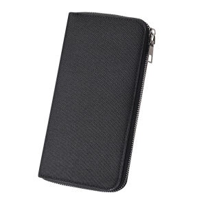 Casual Canvas Zipper Wallet Mens Long Style Mobile Phone Bag Large Capacity Leisure Youth Purse Korean Style Functional Bag