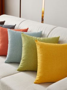 Thickened Pure Color Sofa Pillow Backrest Cushion for Living Room Bed Head Support Home Use Square Shape Detachable Washable