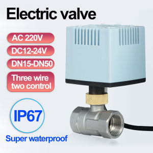 DC12V-24V or AC220V Stainless Steel Electric Ball Valve 2-ways 3-wire 2-control Electric Ball Valve DN15~DN50IP67 Super Waterp