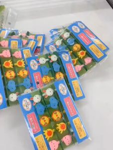 ELBER HL0654 Garpu Buah Mini Set 10pcs Kartun Binatang Peternakan - Garpu Bento Buah Motif Animal - Tusukan Bento - Tusuk Buah