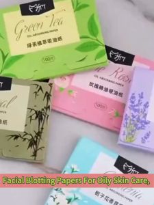 OULISI Face Oil Absorbing Paper 100pcs Small Fresh Natural Linen Oily Skin Control Film Blotting Paper Sheet 花香吸油面纸