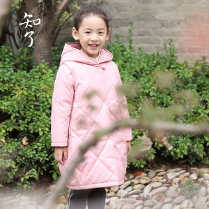 Childrens Winter Cotton Jacket Hooded Mid-Length Chinese Style Girls Outerwear K3355 Polyester Fiber 100% Cotton Lining