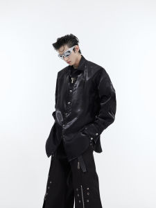 Áo Khoác Cardigan Nam Dáng Rộng Chất Liệu Cotton Tay Dài Cổ Vuông Không Cần Ủi Màu Trơn Chất Liệu Lụa Mùa Xuân