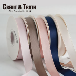 สองด้านคุณภาพโพลีเอสเตอร์ริบบิ้นเทปสําหรับเบเกอรี่ DIY เค้กวันเกิดบรรจุภัณฑ์และดอกไม้ 1.5 ซม.กว้าง 18 M ยาว