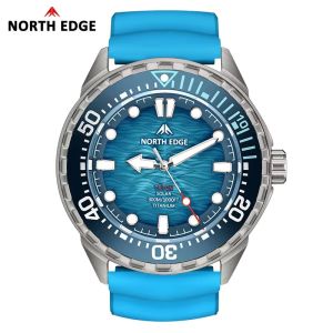 Đồng Hồ Lặn Năng Lượng Mặt Trời NORTH EDGE Triton-TI Titanium Chống Nước 300M Đồng Hồ Thạch Anh Cao Cấp Dành Cho Nam Với Dự Trữ Năng Lượng Hơn 180 Ngày