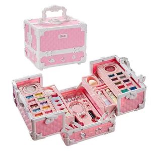 Kids Makeup Kit for Girl Washable Makeup Set Toy with Real Cosmetic Box Pretend Play Makeup Beauty Set Toys for Girl