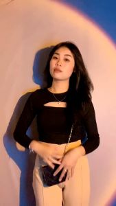 (S-XL) (COD) LMJ Fashion Sassy Long T-shirt / Kaos Wanita Lengan Panjang 2726