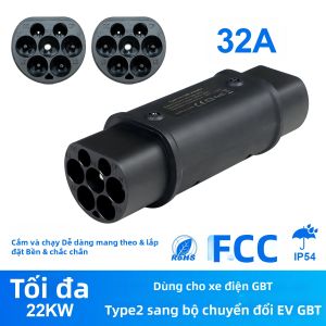 Bộ Chuyển Đổi Sạc Xe Điện Kolanky 32A 7.2KW Type 2 Sang GBT Dành Cho Xe Điện Trung Quốc - Chất Liệu Nhựa