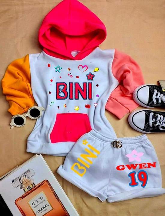 PJ Combi Hoodie Terno Short for Kids Girls (Bini Edition)