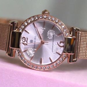 PIERRE JILL 1796-LA JAM TANGAN FASHION ELEGANT WANITA RANTAI STAINLESS STEEL 3ATM WATER RESISTANT TERLARIS