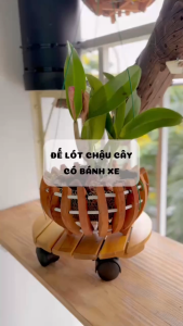 Chân Để Chậu Kiểng Có Bánh Xe ANKAN Đế Để Chậu Cây Kệ Giá Đỡ Chậu Hoa Cây Cảnh Màu Vàng R30 Cm Tải 80kg Chính Hãng