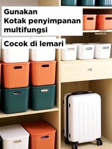 Dejavu Kotak Penyimpanan Tutup Serbaguna Keranjang Bin Pantry Storage Box Plastic Storage Tote Box Multi Purpose HSB786
