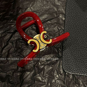 กิ๊บติดผมสีแดงระดับไฮเอนด์สำหรับผู้หญิง ทรงครึ่งหัว สไตล์เกาหลี คลิปติดผมแบบใหม่ปี 2025 กิ๊บติดผมแบบหนีบผมช้าง